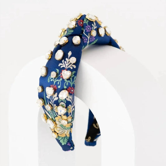 Women's Morning Glory Jeweled Floral Silk Headband