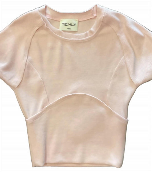 Mädchen Rayon Rippen-T-Shirt mit kurzen Ärmeln