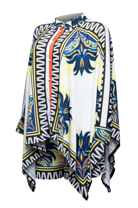 Women's Button Down Kimono Top & Shorts Set