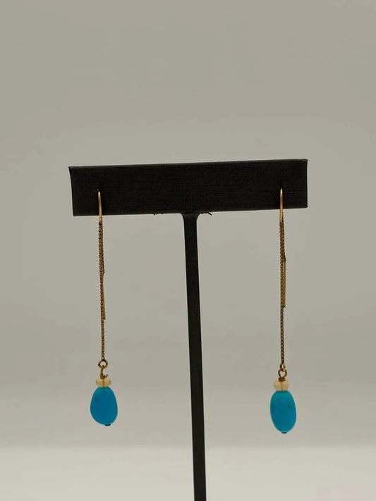 Women's Turquoise Opal Threaders Earrings
