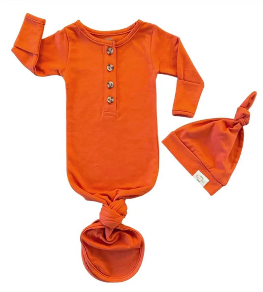 Baby Organic Knotted Gown + Top Knot Hat Sleep Sack