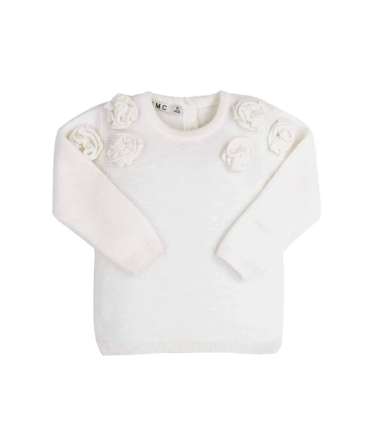 Mädchen Rosetten-Strickpullover