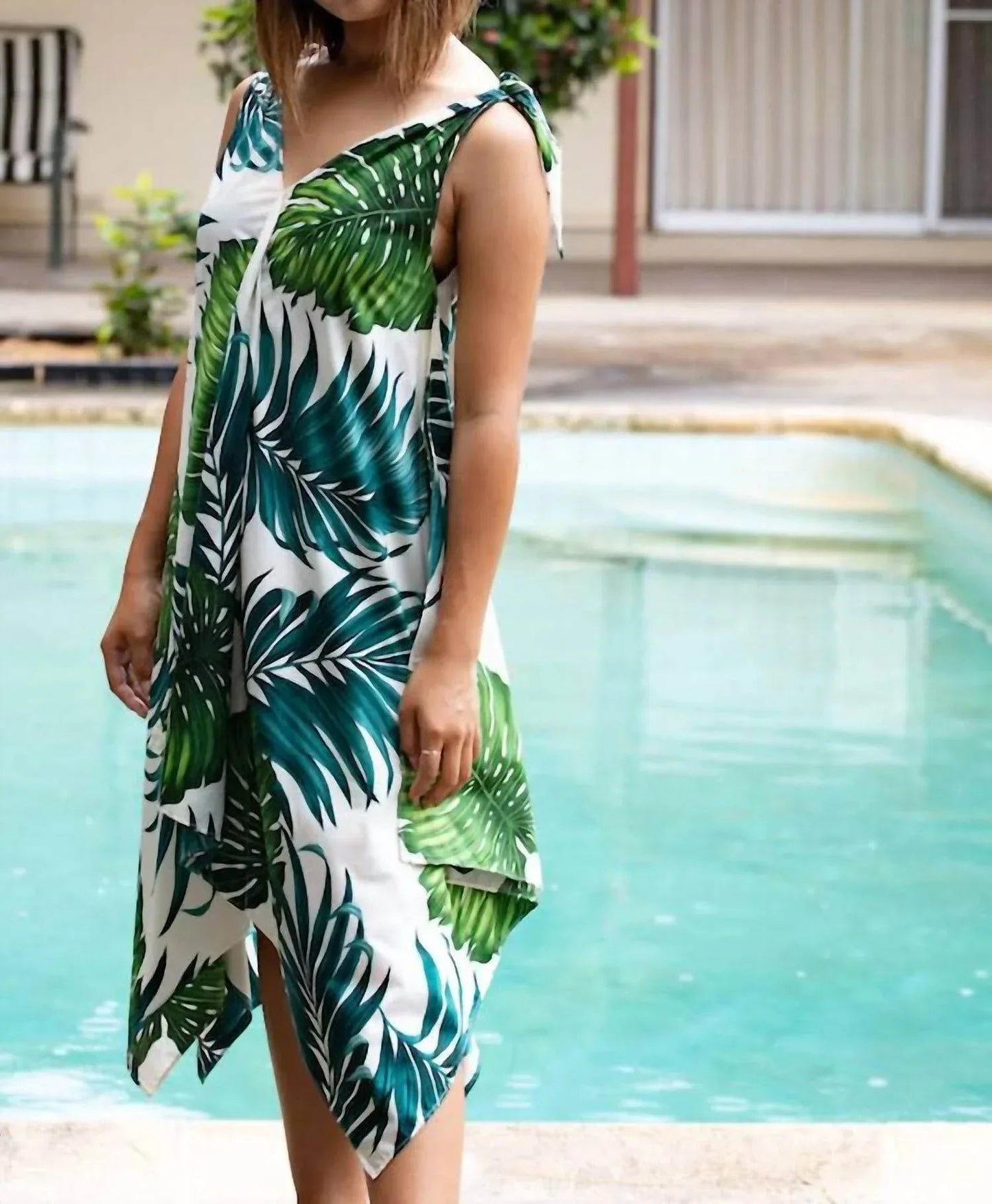 Monstera Handkerchief Dress