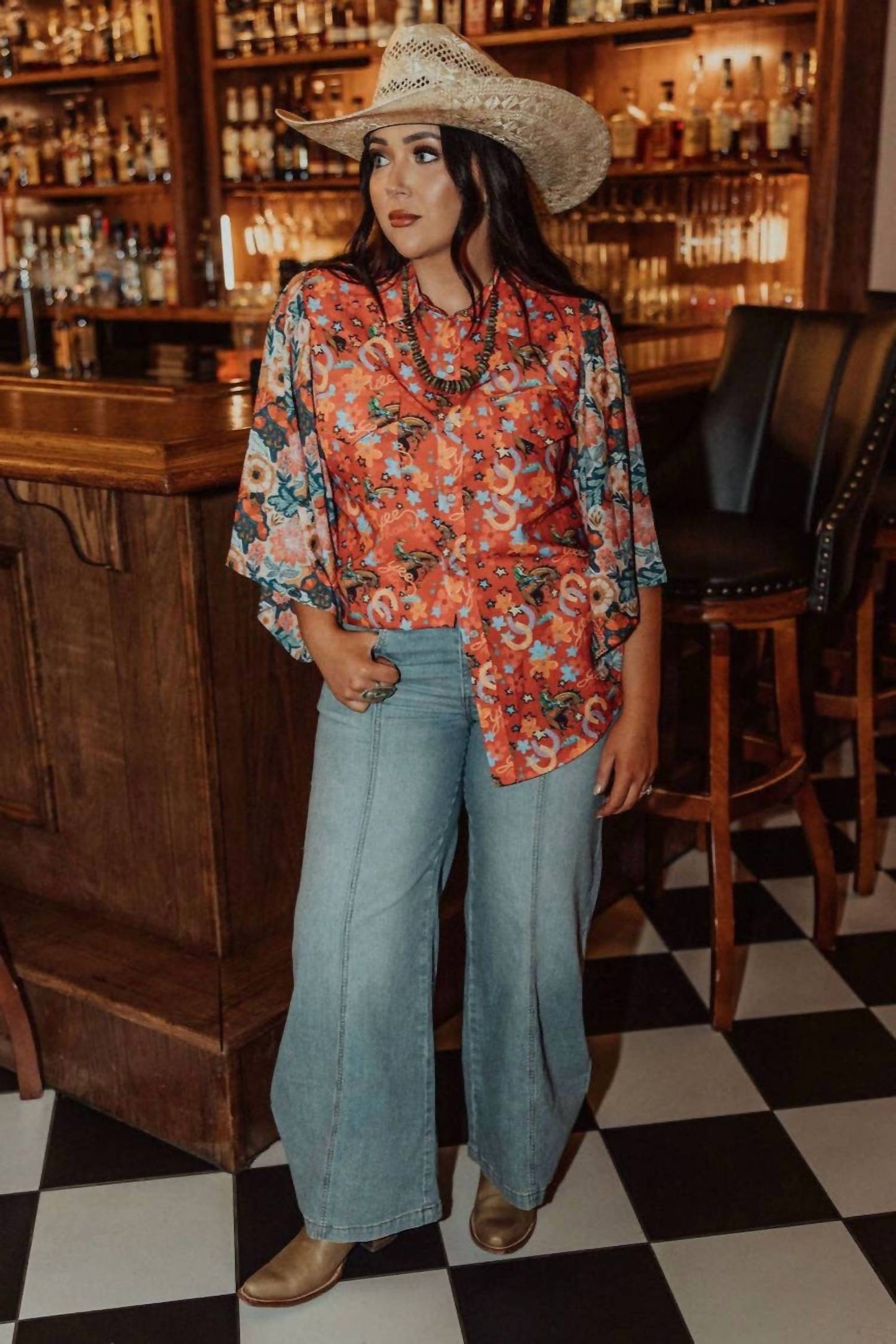 Yeehaw Bluse mit Knopfleiste