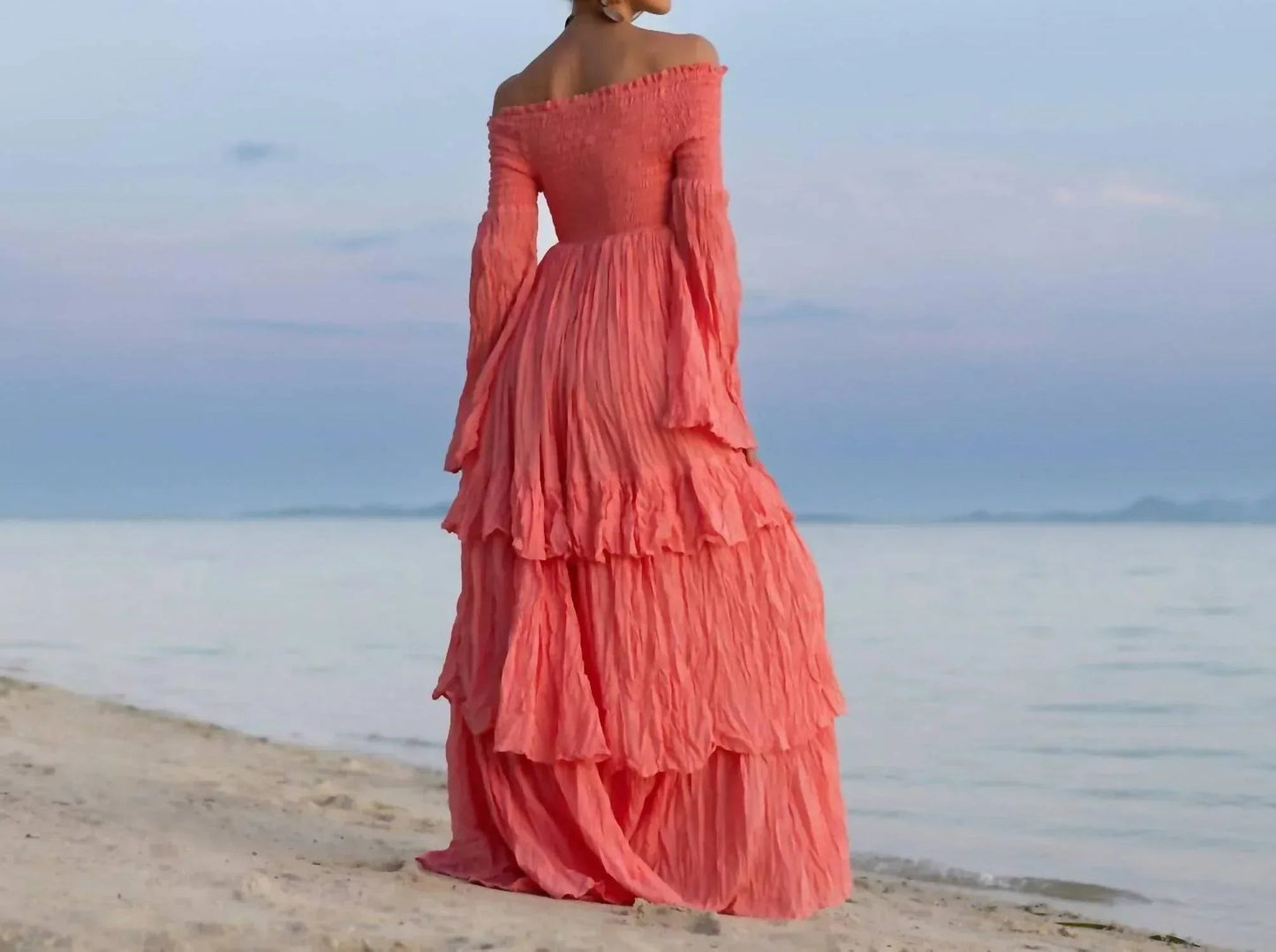Damen-Maxikleid mit sexy Schultern