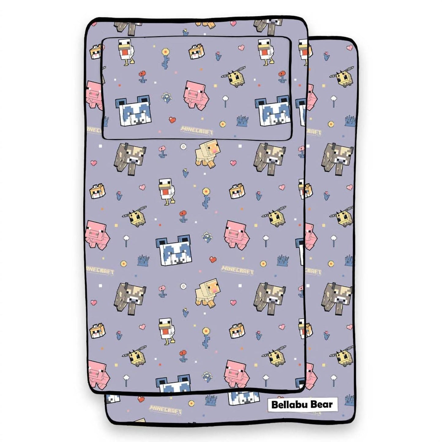 Kid's Minecraft Pixel Pals Bamboo Twin Sheet Set